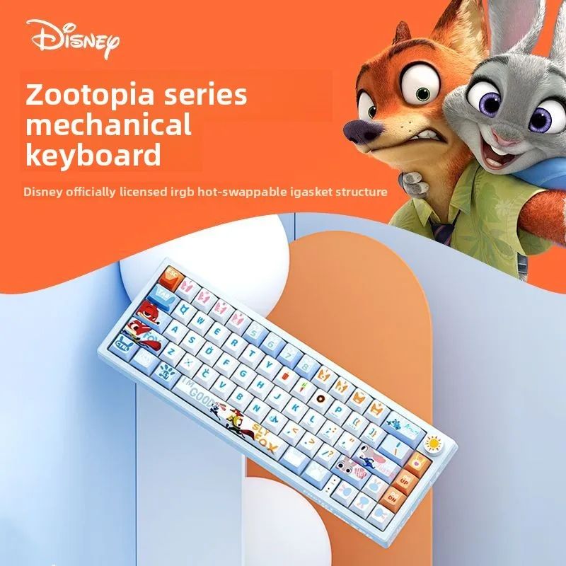 

Disney Zootopia 2 Cartoon Anime Wired Mechanical Keyboard Judy Computer Office High Appearance Game Equipment Gift for Girls