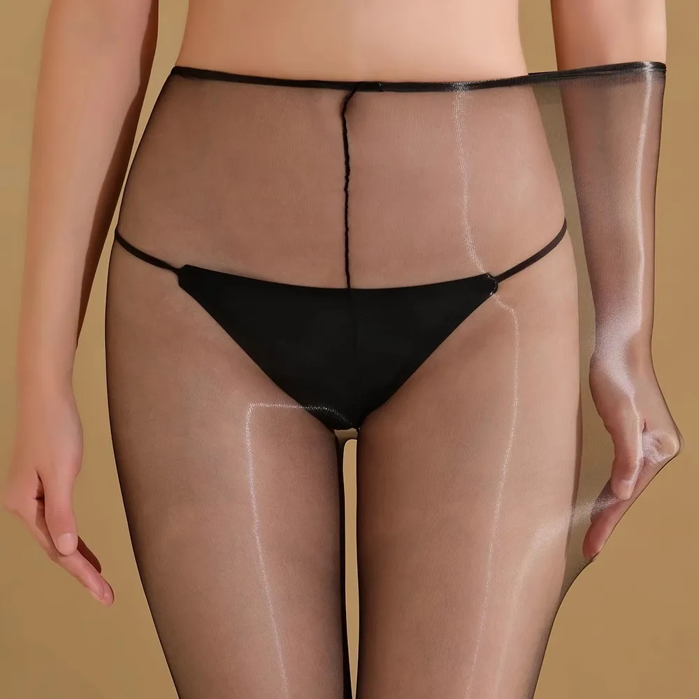 

1D Summer Women Tights Oil Shiny Sexy Lingerie Hot See Through Sheer Underwear High Waist Elastic Silk Stockings Party Clubwear