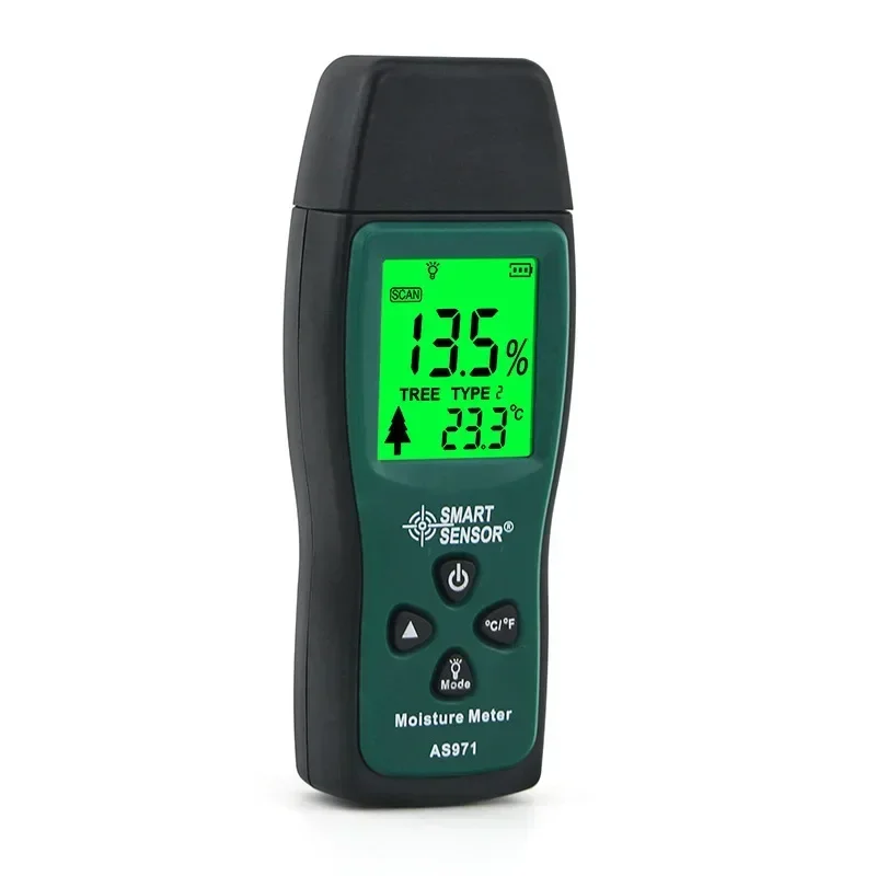 AS971 Wood Moisture Meter Humidity Tester Timber Damp Detector Digital Paper Moisture Tester Portable Moisture Analyzer