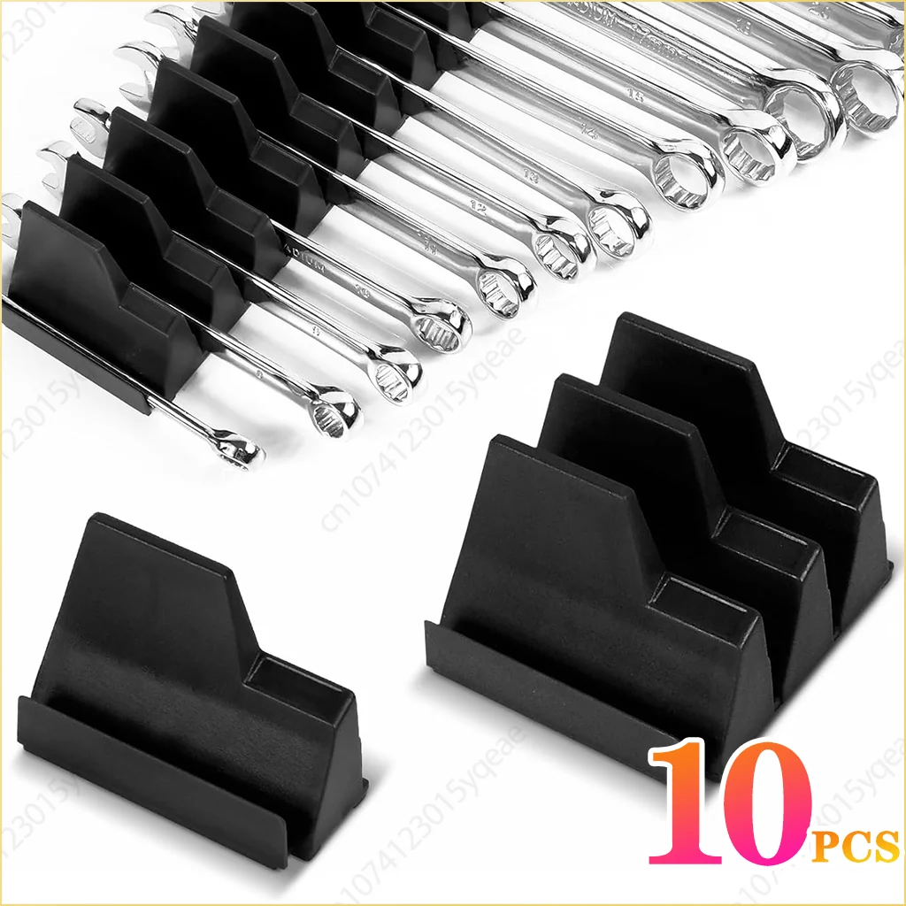 1-10PCS Magnetic Wrench Organizer Easy To Install Practical Portable Tool Storage Shelf Wrench Holder for Tool Drawer Storage