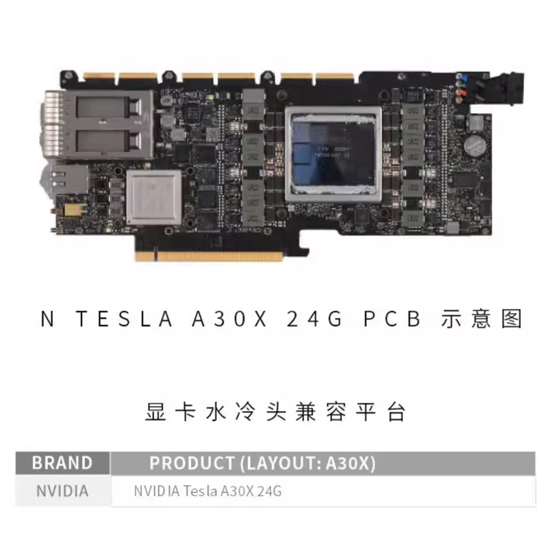 

Блок графического процессора Bykski для Nvidia Tesla A30X 24G, водяной охладитель видеокарты, металлический радиатор водяного охлаждения ПК