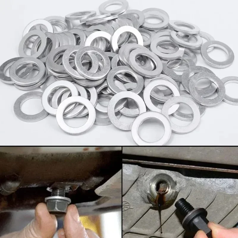 100/10Pcs Car Oil Drain Screw Gasket Aluminum Sealing Washer Auto Engine Bottom Oil Drain Screw for Honda 94109-1400094109-12000