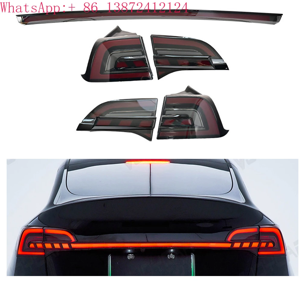 

LED Rear Tail Lights for Tesla Model 3 Y 2016-2024 Turn Signal Brake Across Taillight Full Width Car Modified Accessories