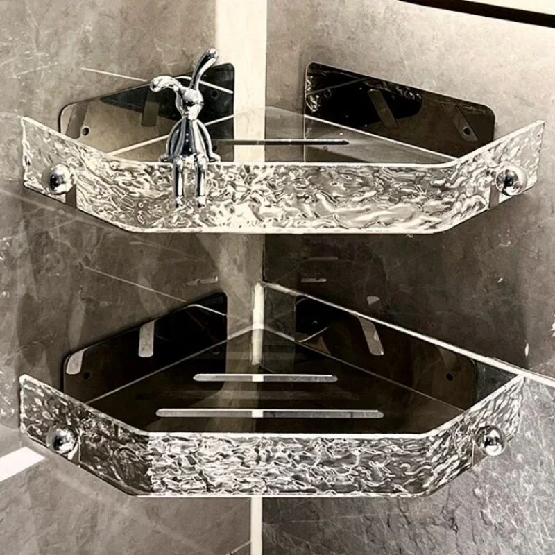 

Plastic And SS304 Bathroom Accessories Storage Rack Salle De Bain Modern Kitchen Wall Mounted Shelves Home Accessories Estantes