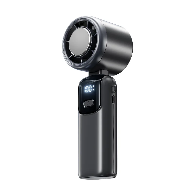 Lenovo Ice Cooling Handventilator, 100 Geschwindigkeiten, Turbo, tragbarer USB-Tischventilator, faltbar/hängbar, für schnelle Kühlung im Freien, Eiskompresse