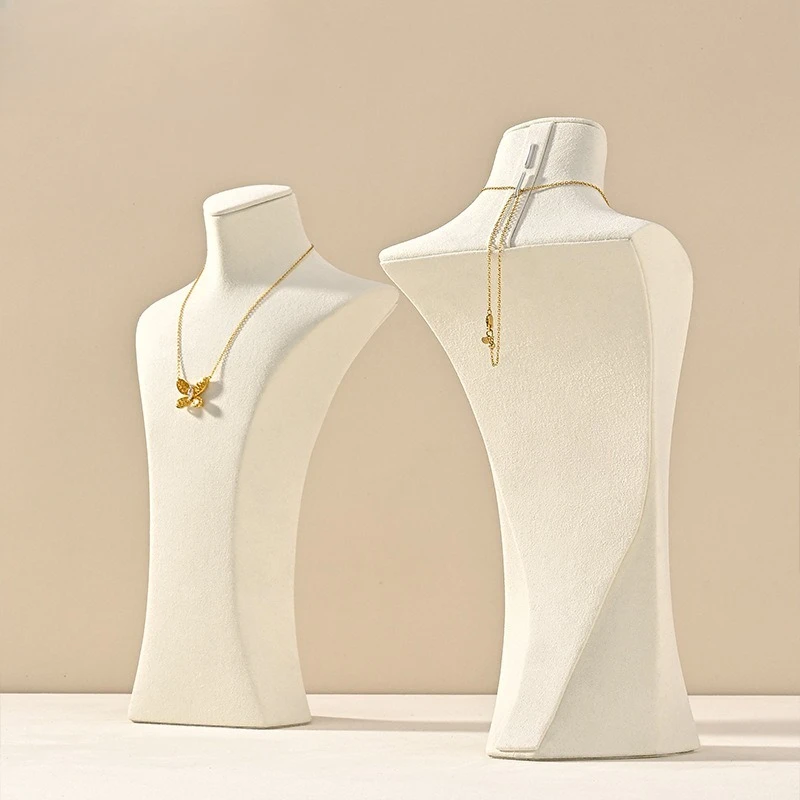 Microfiber Necklace Display Stand, Neck Mannequin Bust, Live Streaming Jewelry Display Props