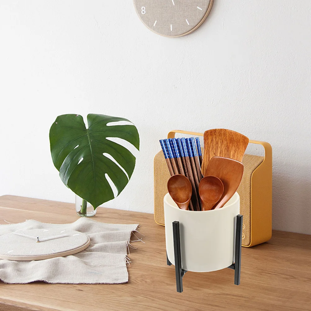 

2Pcs Ceramic Utensil Holder Large Cutlery Organizer Rack Spoon Fork Chopstick Storage Kitchen Supplies Ceramic Utensil Holder