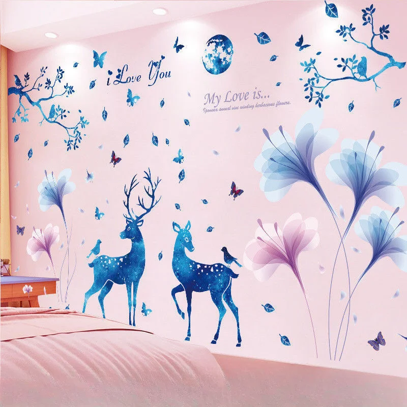 DIY Living Room Wall Stickers Decor Self-adhesive Flowers Butterfly Wall Decals Mural Bedroom Home Decorations 2026 Christmas