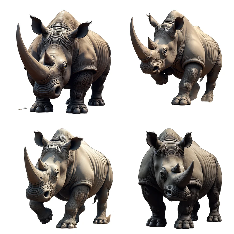 Three Ratels CG166 Grassland Rhinoceros Cartoon Animal Wall Stickers for Home Decoration car decals