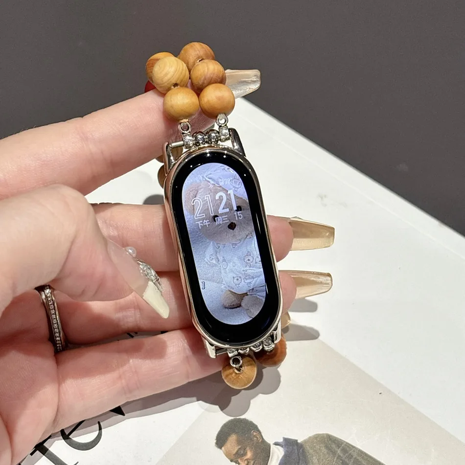 سوار ساعة خشبي عتيق لسوار Mi من سلسلة Mi من سلسلة Mi ، سوار مع مخالب قطة لطيفة ، سوار معصم لميباند 5 ، 6 ، 4 ، 3 ، 8 برو ، 7 ، 6 ، 5 ، الموضة