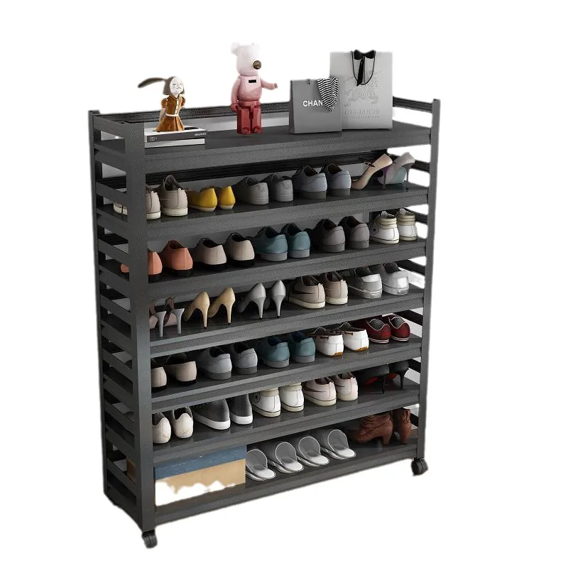 Shoe rack rack multi-layer steel at the door of the household simple entry shoe cabinet indoor wrought iron storage