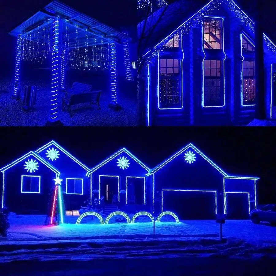 10m 100LEDs Solar Rope Lights Outdoor LED PVC Tube Fairy String Light For Garden Party Decor(Blue)