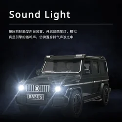 1:24 Mercedes Benz BRABUS Modified Off-road car Diecast Metal Alloy Model car Sound Light Pull Back Collection Kids Toy Gift