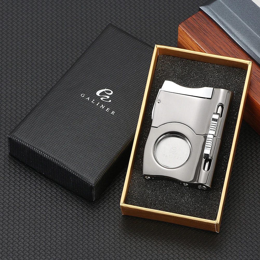 

GALINER Stainless Steel Cigar Knives Tobacco Drill Household Portable Tobacco Cutter with Gift Box Useful Smoking Accessory