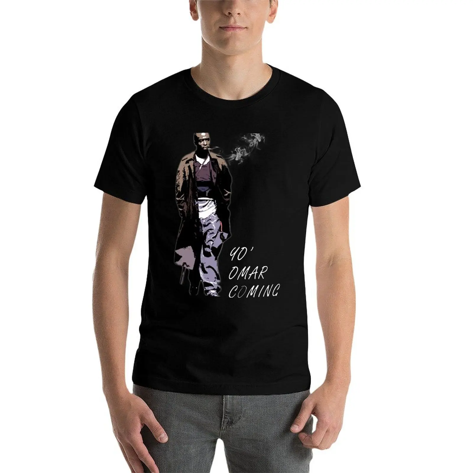 Omar Little T-Shirt cute clothes blue lock boys whites graphic t shirts mens graphic t-shirts funny - Image 4