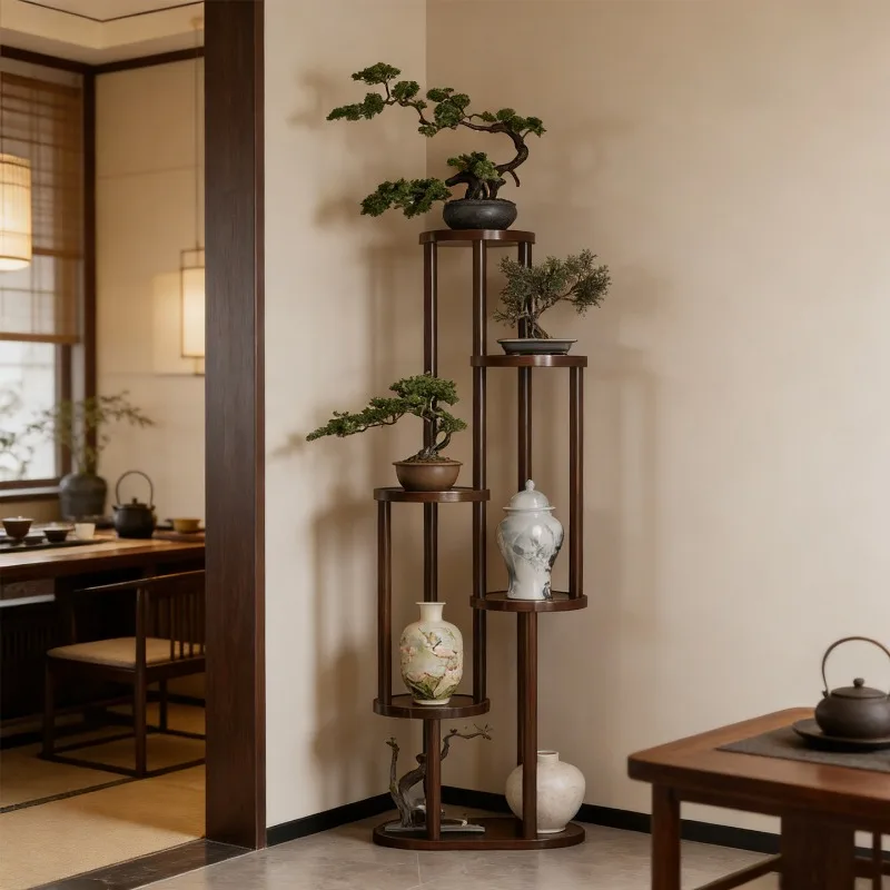 Solid Wood Balcony Plant Stand Tiered Italian Style Living Room Storage Rack Indoor Plant Rack Plant Shelf Plantenplanken