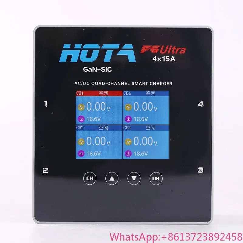 

HOTA F6Ultra F6Ultra Dual-mode 4-channel Intelligent Balance Charger with Power Supply 1000W High-power Lithium Battery HOTA F6+