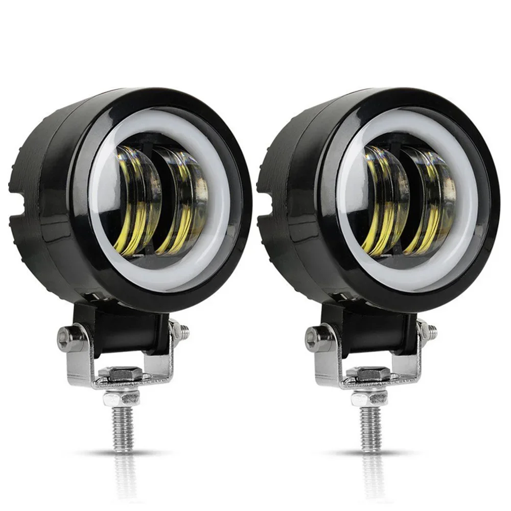 

2PCS/1PC 12V-80V Waterproof Round Angel Eyes LED light Portable Spotlights Motorcycle Offroad Truck Driving Car Boat Work Light