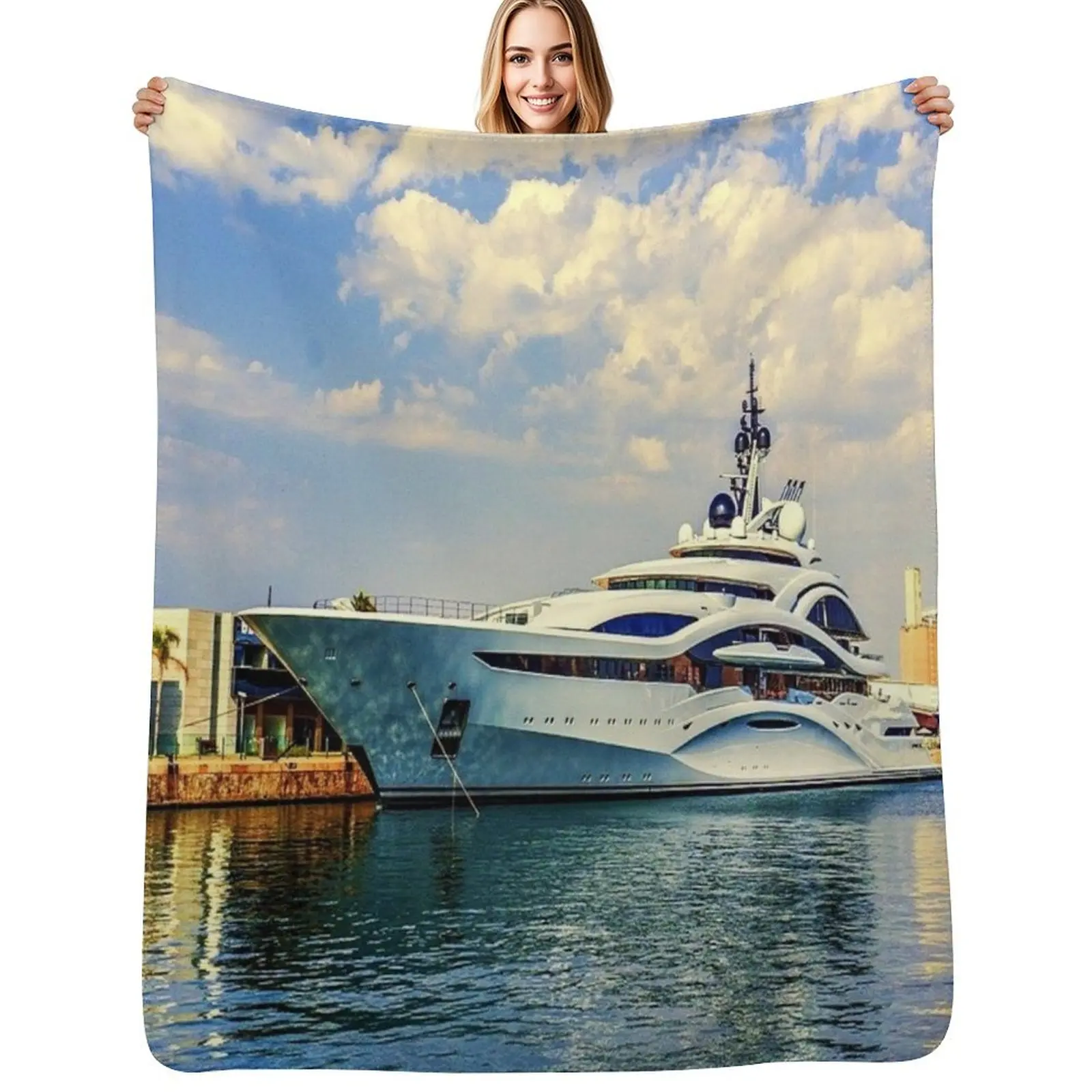 Mega Yacht Throw Blanket All Season Lightweight Soft Blanket for Bed