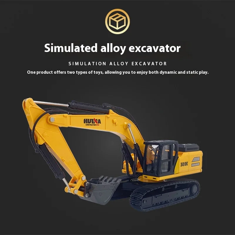 Nuevos productos Huina 1:18 vehículo de ingeniería de simulación de Control remoto de nueve canales coche de juguete eléctrico modelo camión de alta calidad