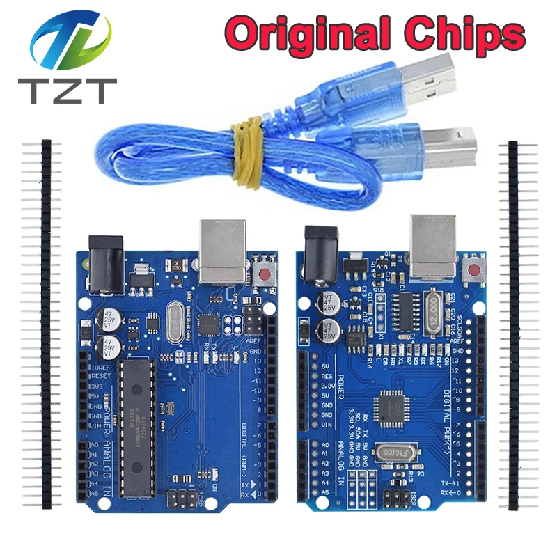 1 Set UNO R3 Official Box ATMEGA16U2+MEGA328P Chip For Arduino UNO R3 Development board + USB CABLE