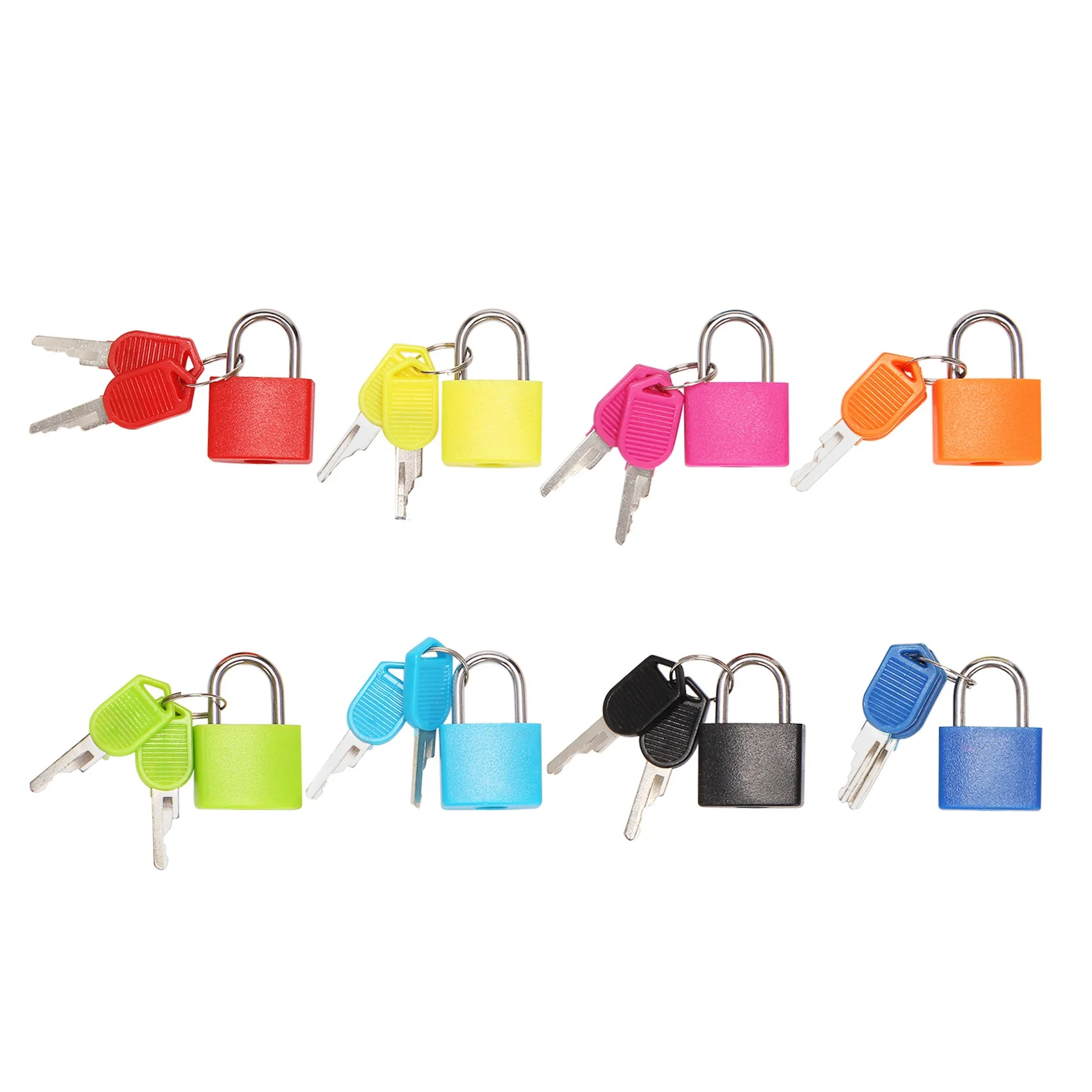 8 Pack Locks Small Padlock with Key Luggage Gym Locker Lock Mini Colorful Padlock for Outdoor School Home A