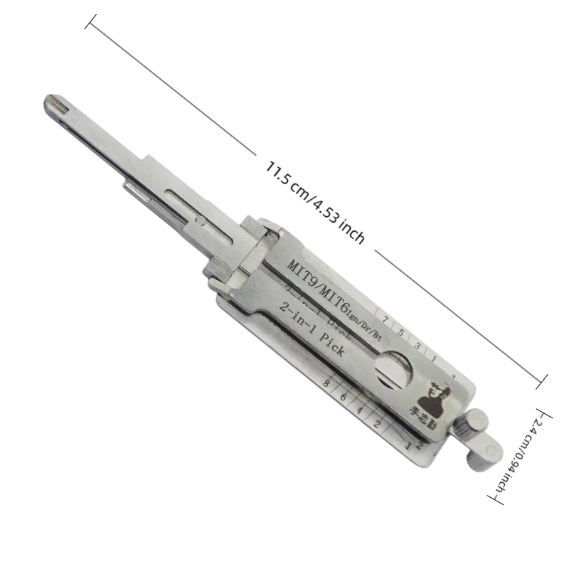Lishi MIT9 MIT6 2 in 1 Locksmith Tool Lock Pick Decoder Flat Milling for Mitsubishi Models 6
