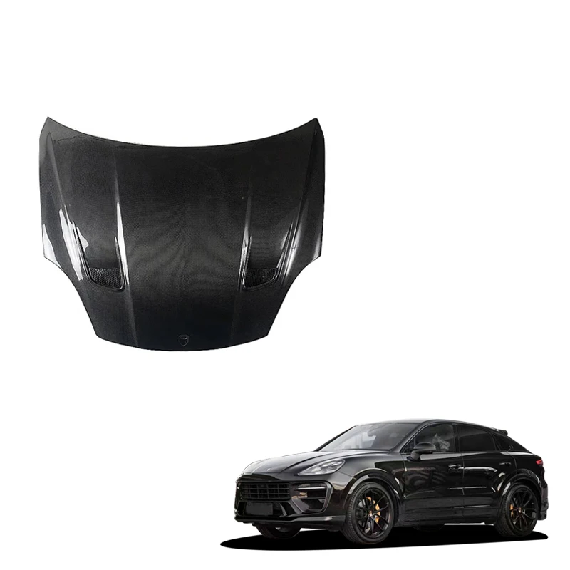 Langyu Auto Accessories Dry Carbon Fiber Engine Cover For  Cayenne 9Y0 Upgrade MSY Style 2018-2020 Engine Hood