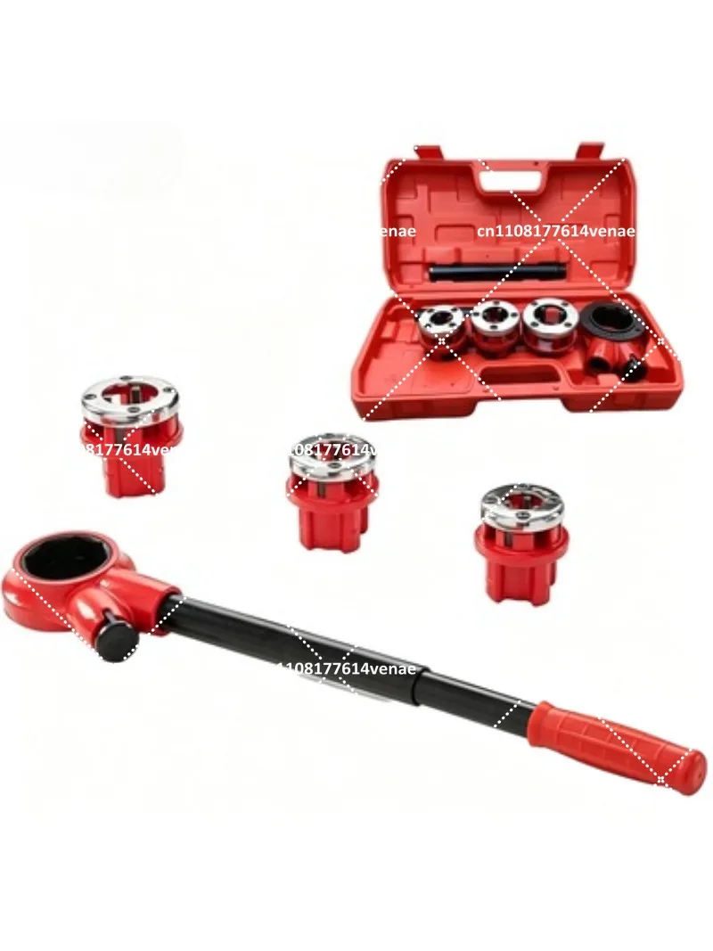 3-Piece Pipe Threading Machine Set, Professional Thread Cutter Kit for Plumbing & Industrial Use