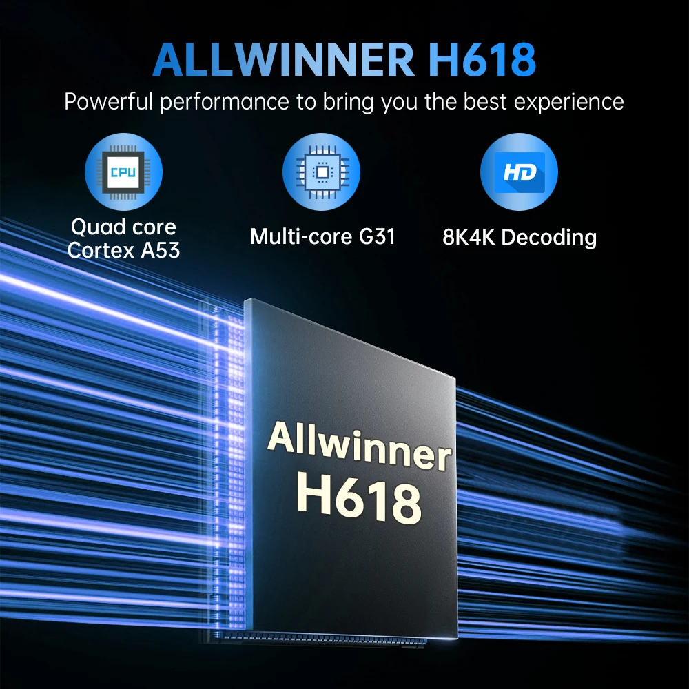 Q19 Android 14 8GB 128GB Smart TV Box Allwinner H618 Google Assistant Bluetooth 5.4 Dual Wifi 5G Netflix سريع جدًا Set Top Box