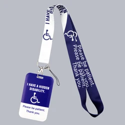 Disability Awareness Credential Holder Neck Strap Lanyards for Key ID Card Gym Cell Phone Straps Keychains Keyring Accessories