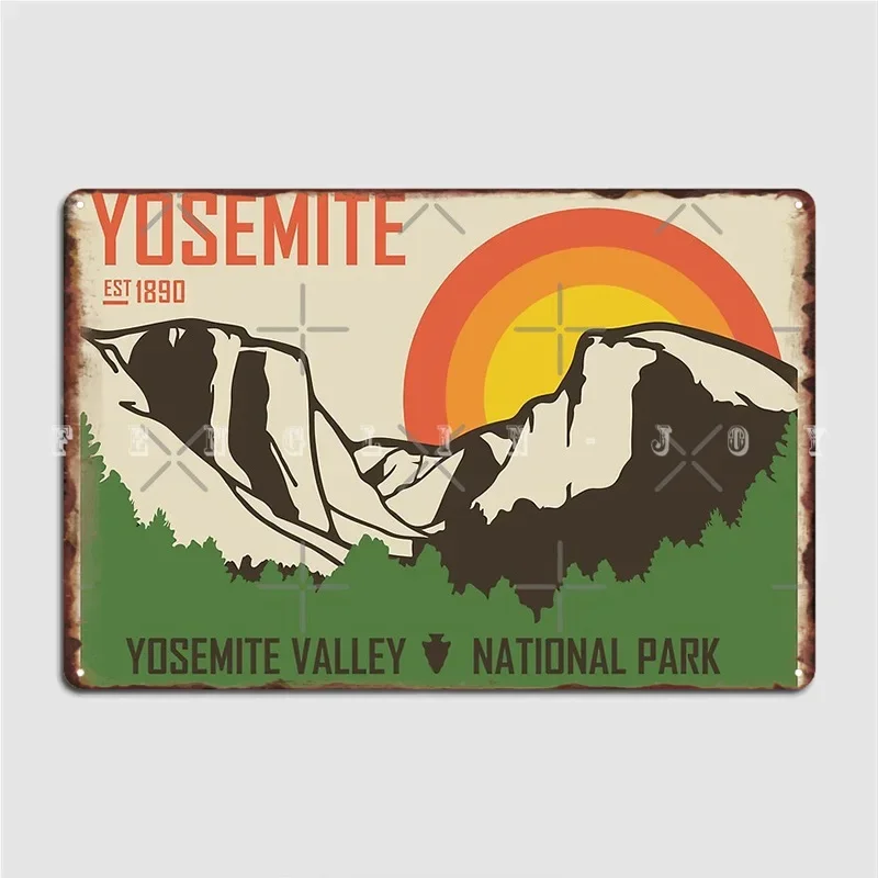 Yosemite National Park Poster Metal Plaque Wall Cave Bar Cave Design Wall Decor Tin Sign Posters