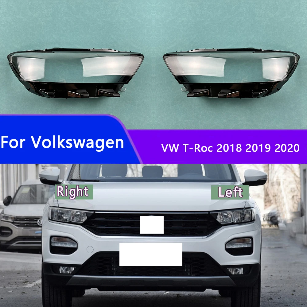 

For Volkswagen VW T-Roc 2018 2019 2020 Front Headlight Shell Headlamp Transparent Lampshade Cover Lens Plexiglass