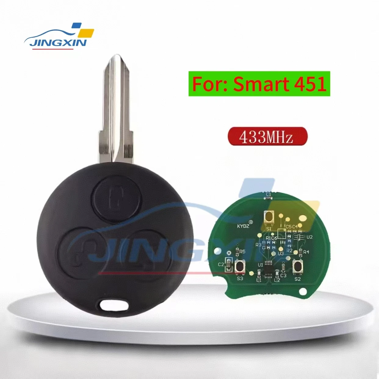 

JING XIN 3Button Remote Car Key Alarm 434MHZ For Mercedes Benz Smart Fortwo Roadster 450 2003-2006 City Passion Pulse 2000-2004