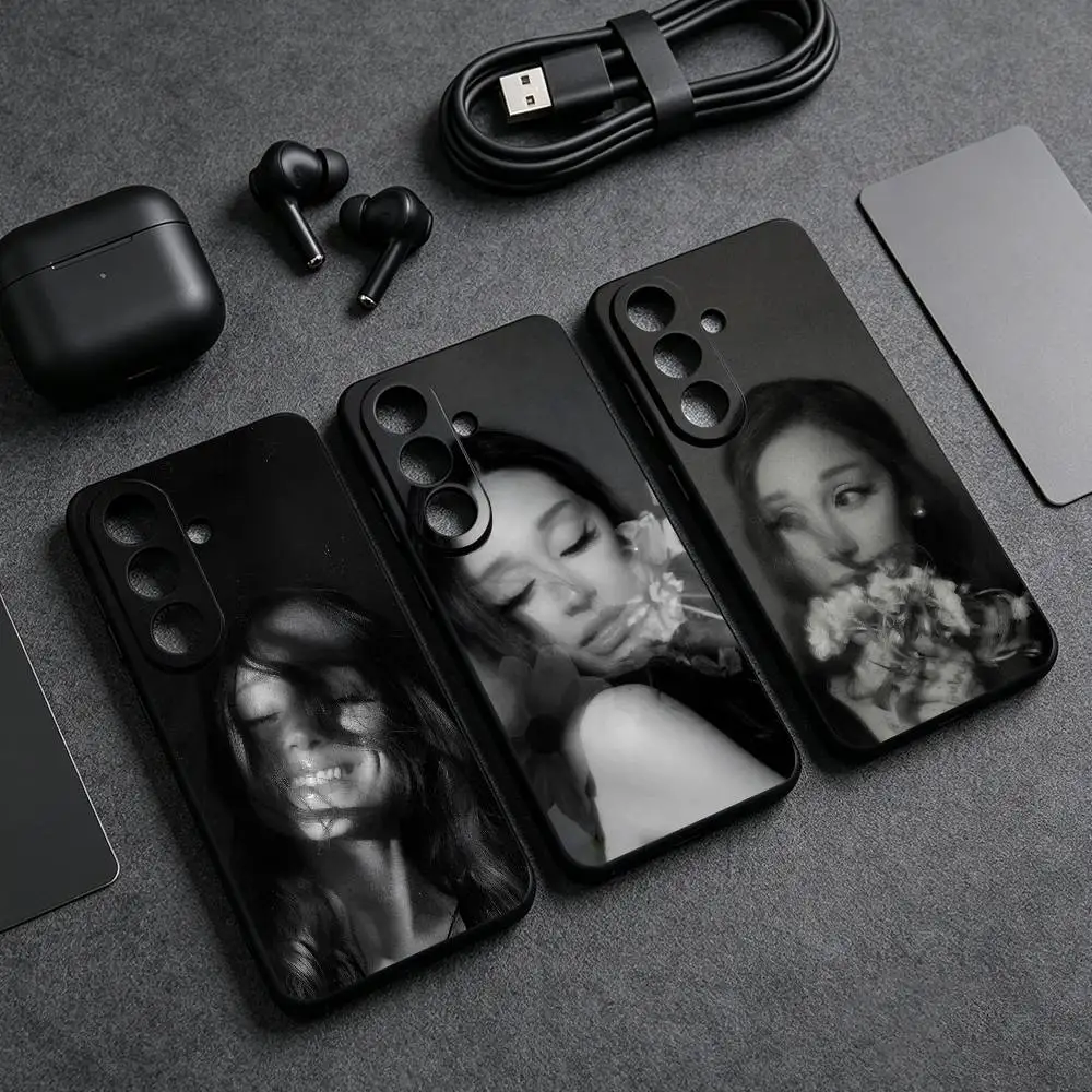 Singer A-Ariana G-Grande Petal Phone Case For Samsung S26 25 24 23 22 21 20 Ultra Plus 5G Black