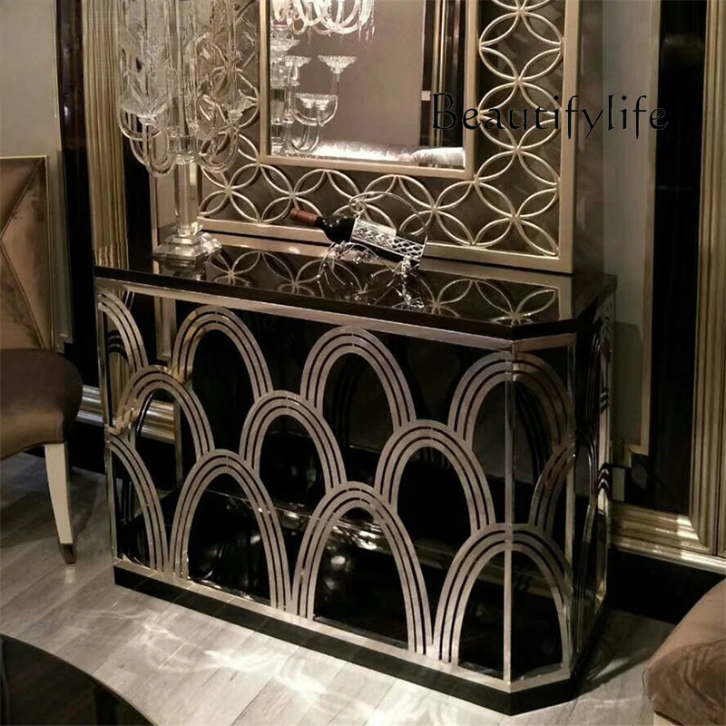 

Postmodern light luxury foyer furniture, large and small apartment foyer decorative cabinets, entrance cabinets