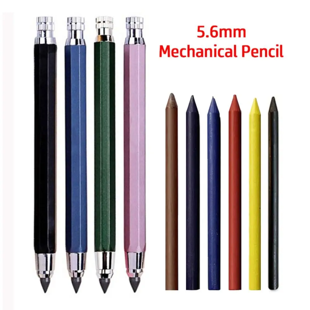 5.6mm Mechanical Pencil Metal 2B/4B/6B/8B Pencil Refill Automatic Pencil Drawing Writing Tool Sketch Comics Design
