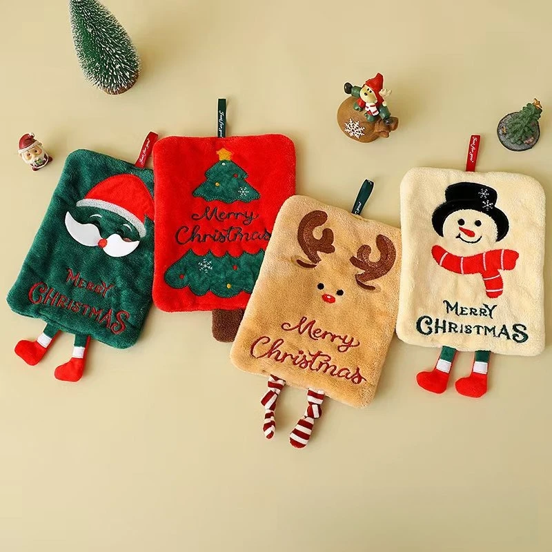 Christmas Handkerchief Pendant Kitchen Absorbent Quick Drying Cloth Household Kitchen Supplies
