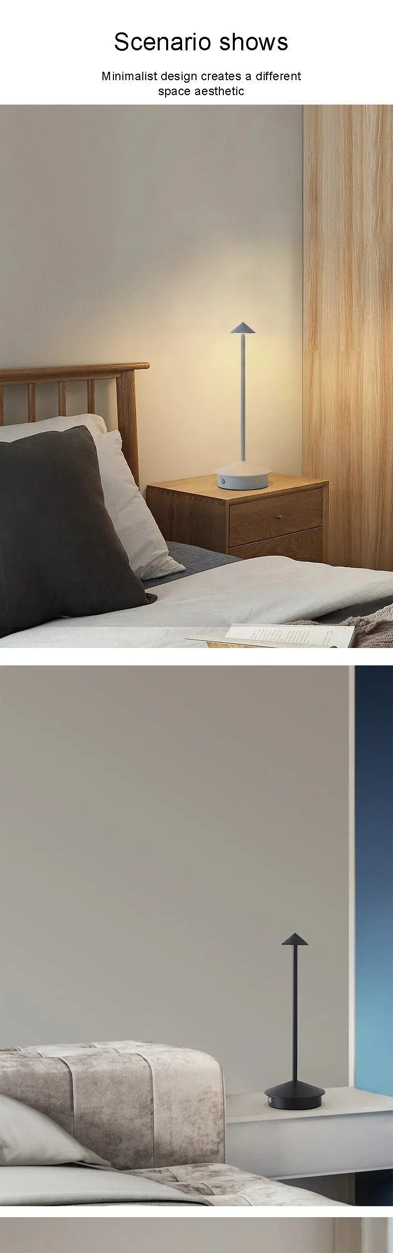 GGbingo Dimmbare Tischlampe Kreative Touch-LED-Kaffeetischlampe Lampada Da Tavolo Dekor Typ-C Schreibtischlampe Wiederaufladbar – Detail 8
