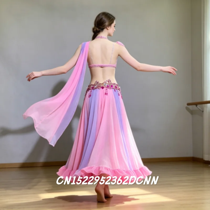 belly dance table performance costume original design fairy style gradual change elegant swing skirt opening dance Y132