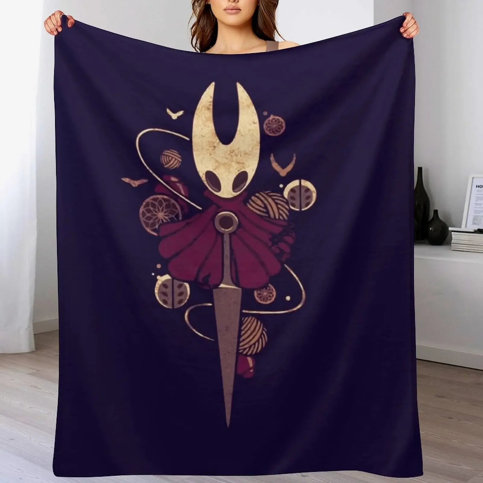 Silksong Hollow Knight Hornet Bug Videogame Throw Blanket Cute Plaid Sofa Baby Blankets