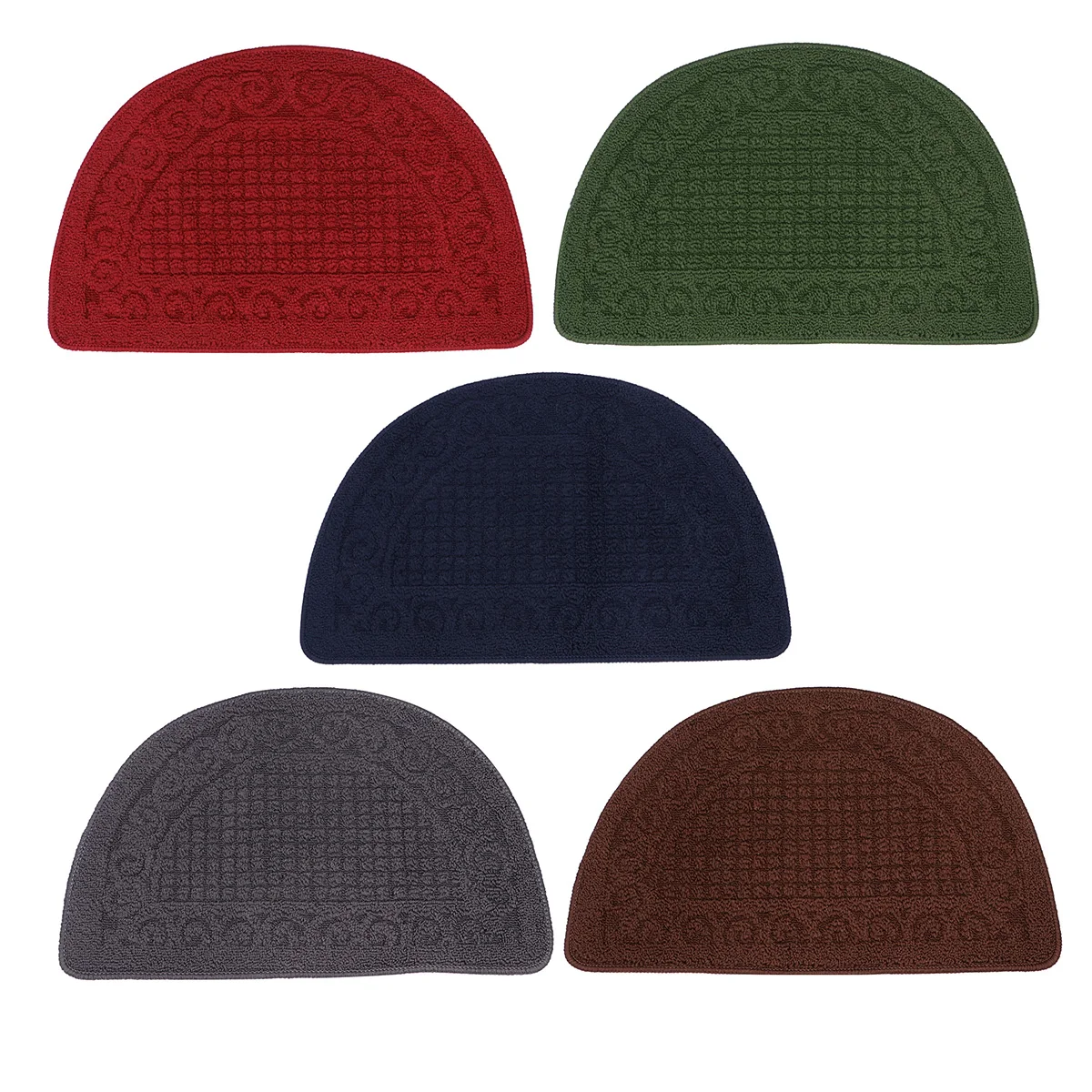 

1Pcs Semi-Circular Polypropylene Fiber Door Mat Dark Green 40x63 Cm Non-Slip Indoor Entrance Mat Durable Floor Pad for Home