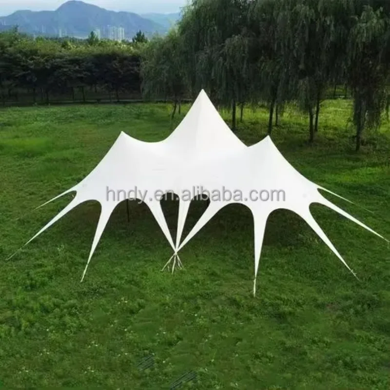 2026   Large Size Canvas Tent Canopy For Big Party Luxury Canvas Sunshade For Outdoor Activity 3 Roofs