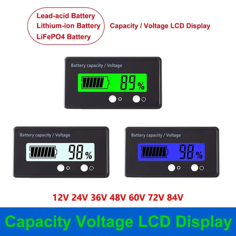 6-73V Lead-acid Lithium Battery Universal Power Display Meter GY-6S Battery Level Lndicator Lead-acid battery Capacity Tester