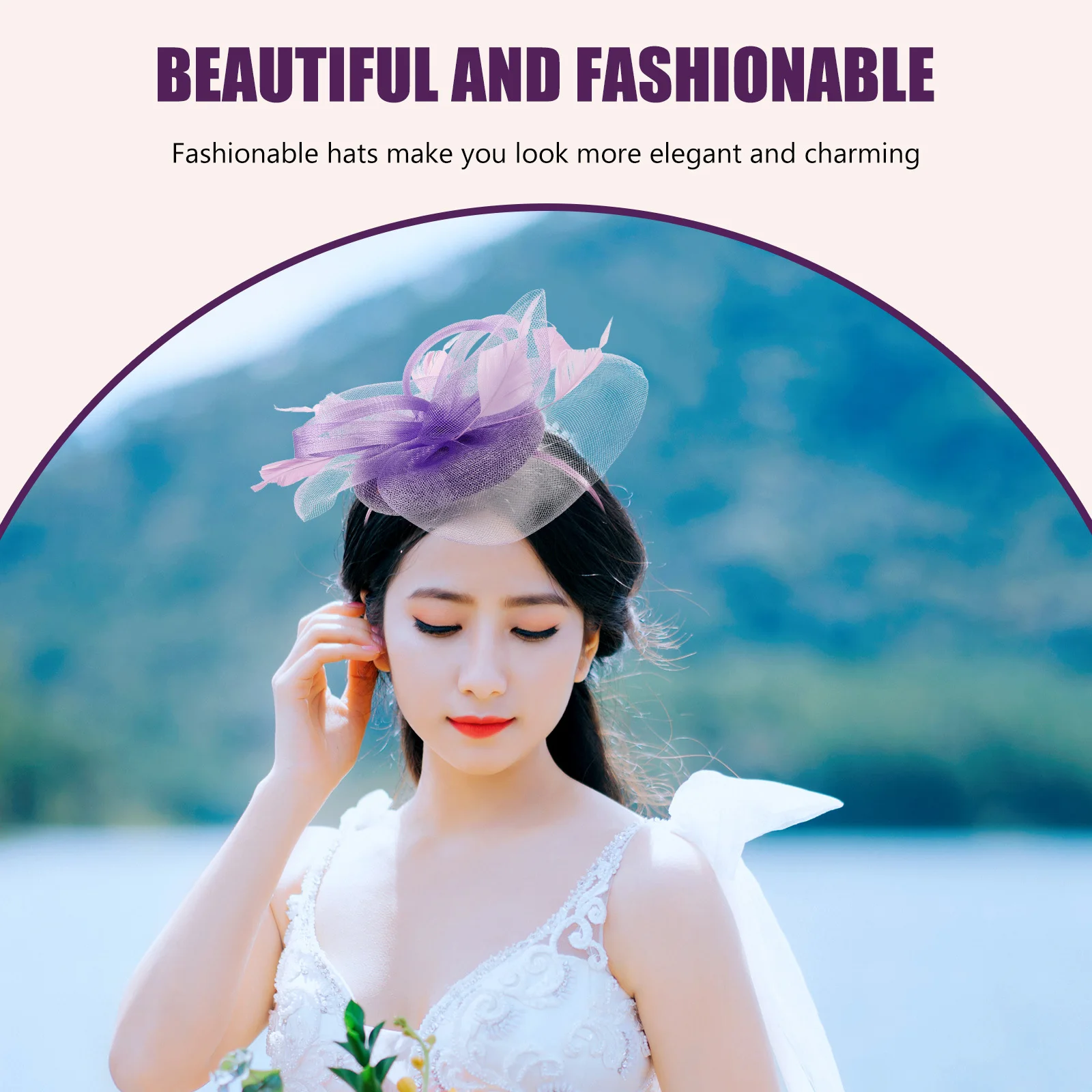 

1 Piece Mesh Fascinator Headpiece Vintage Elegant Women Hair Clip Stylish Party Wedding Bridal Headdress