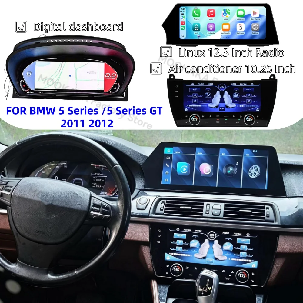 Smart Car Upgrade Kit FOR BMW 5 Series /5 Series GT 2011 2012 Air conditioner Radio Car Instrument Cluster Modification Display