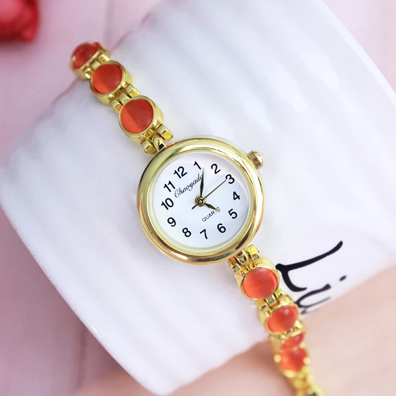 Relojes de pulsera dorados de marca de lujo para mujer, joyería de moda para mujer, reloj de pulsera de cuarzo para vestido, reloj femenino digital