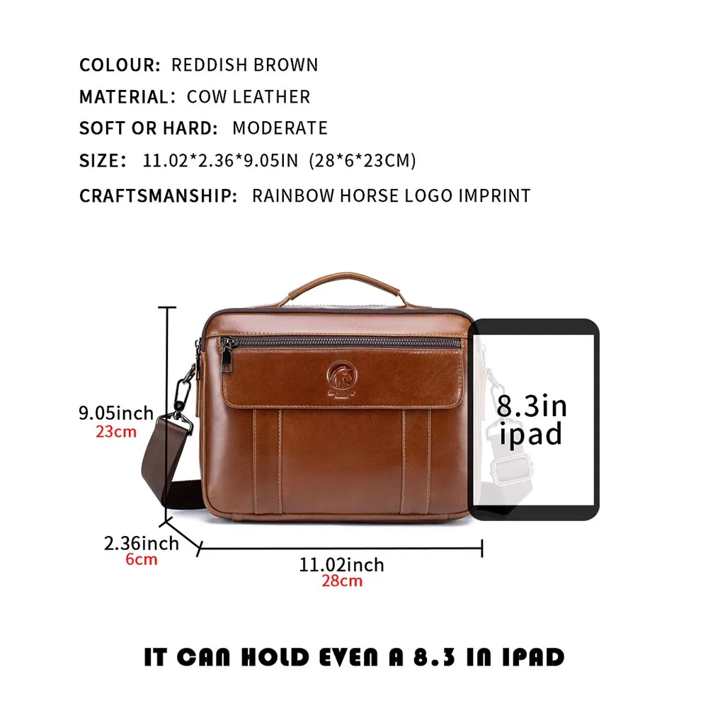 New men's mini crossbody bag, leather bag, men's texture perfect single shoulder carry on bag, top layer cowhide crossbody bag, view 2