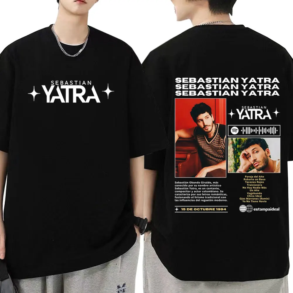 Singer SEBASTIAN YATRA Album Tour 2026 Print T Shirt Men Women Fashion T-shirts Cotton Casual Hip-hop Vintage Loose T-shirts