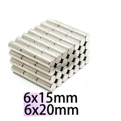 6x15 6x20mm Round Magnet  N35 Super powerful middle Neodymium 6*15 6*20mm  Magnets for door Search Magnetic Fridge wholesale